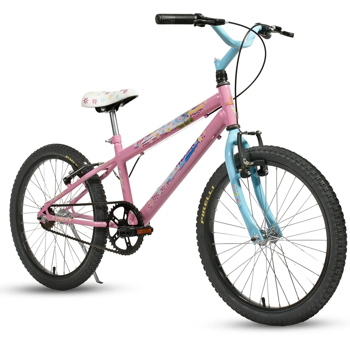 Bicicleta Infantil Husky Hannah Aro 20 Menina Rosa e Azul Princesa - 1