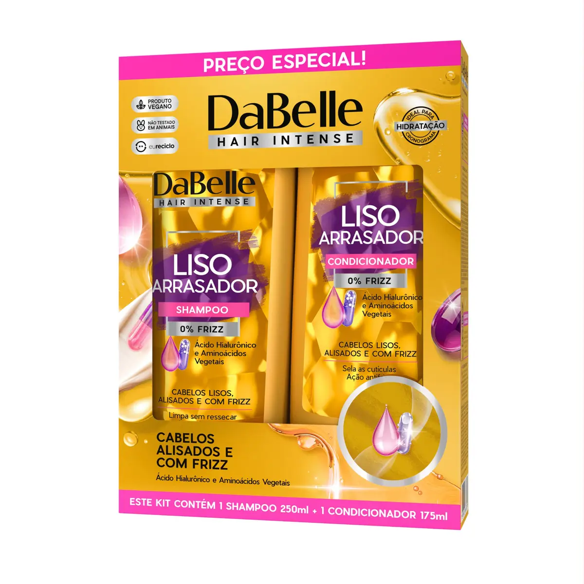 Kit de Shampoo e Condicionador Dabelle, Liso Arrasador