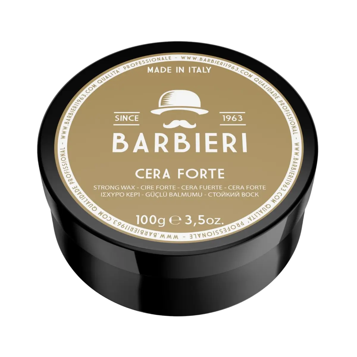 BARBIERI Desde1963- Cera Pomada Forte Italiana Para Cabelos Masculinos– Fixação Alta e Efeito Luminoso Duradouro