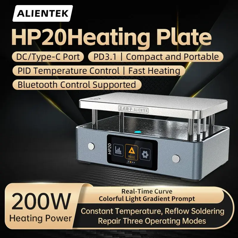 ALIENTEK HP20 Placa Quente Pré-aquecedor MINI Estação de Solda de Placa de Aquecimento PD3.1 Temperatura Constante Digital 350 ° Ferramenta de aquecimento 200W