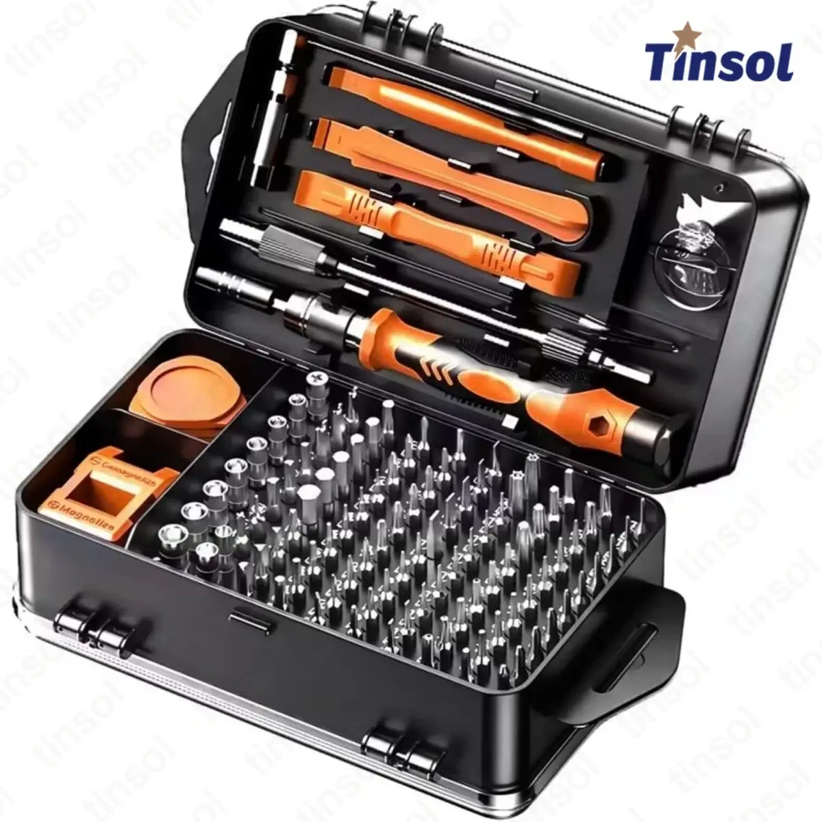 Conjunto de Chaves de Precisão TINSOL 115 em 1, Pontas de Aço CRV com Kit de Ferramentas Mini para Reparo de Eletrônicos, Laptops e Telefones