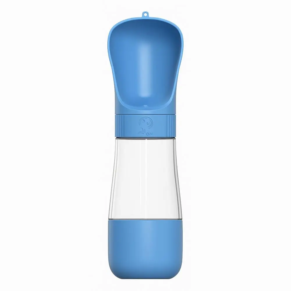 Garrafa Portátil para Pets 2 em 1, 320ml e 170ml, Água e Ração (Azul, 490 ml)