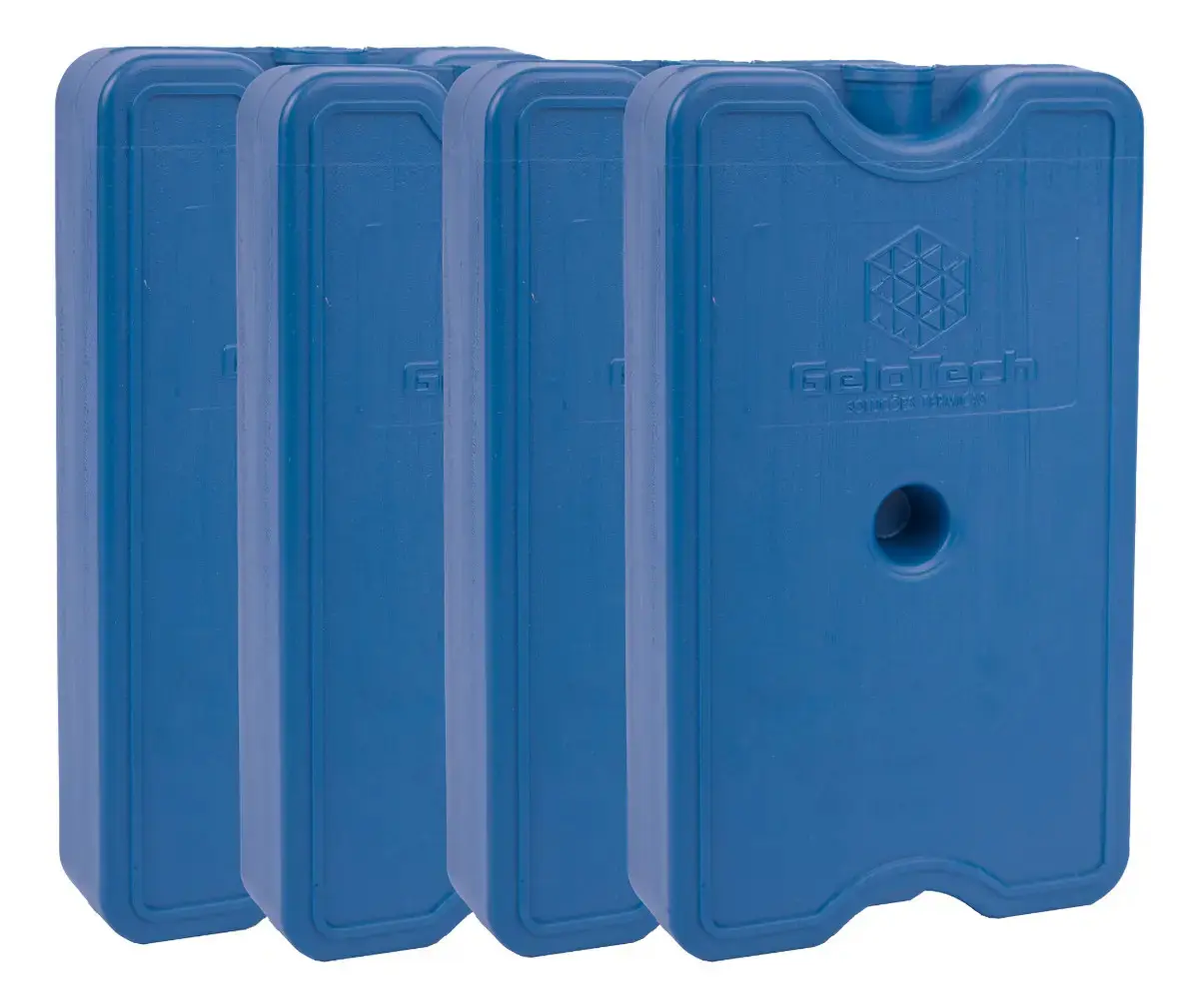 Kit 4 Gelo Placa Gel Artificial Reutilizável Rígido 500ml Cor Azul-marinho