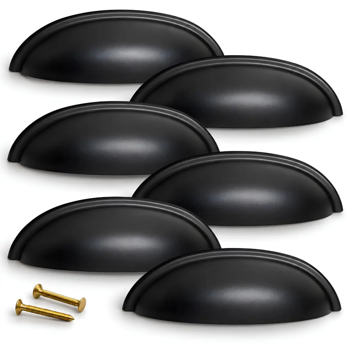 Kit 6 Puxador de Gavetas Portas Para Móveis Cômodas Armários Concha Metal Zamac - 1