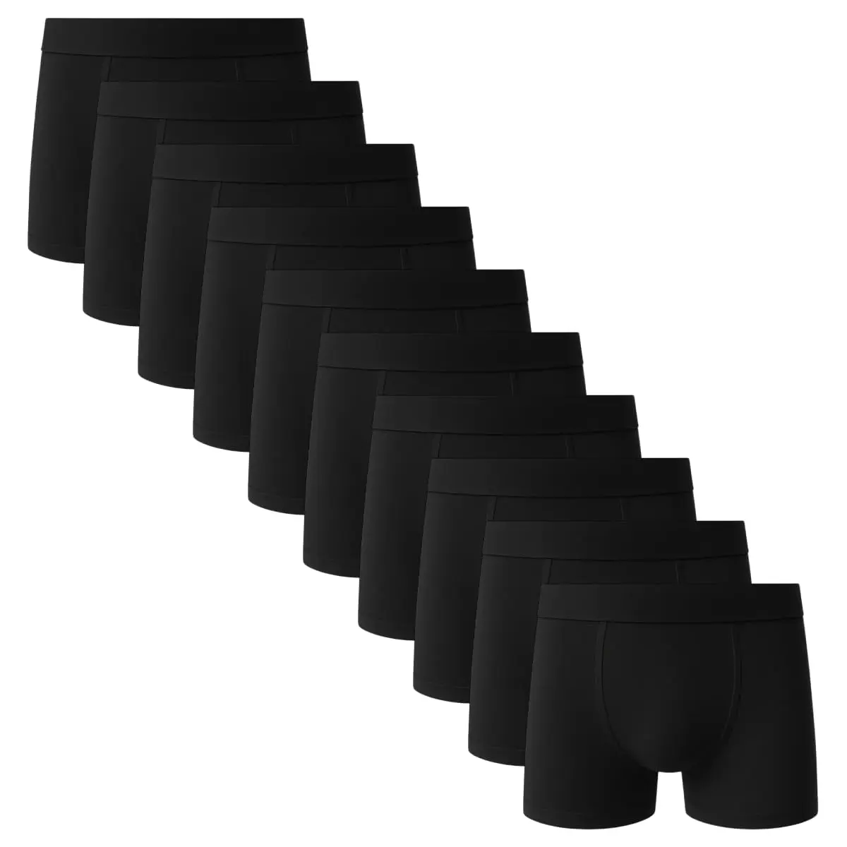 Kit 10 Cuecas Boxer Basic Lisa 100% Algodão Masculina Sortida