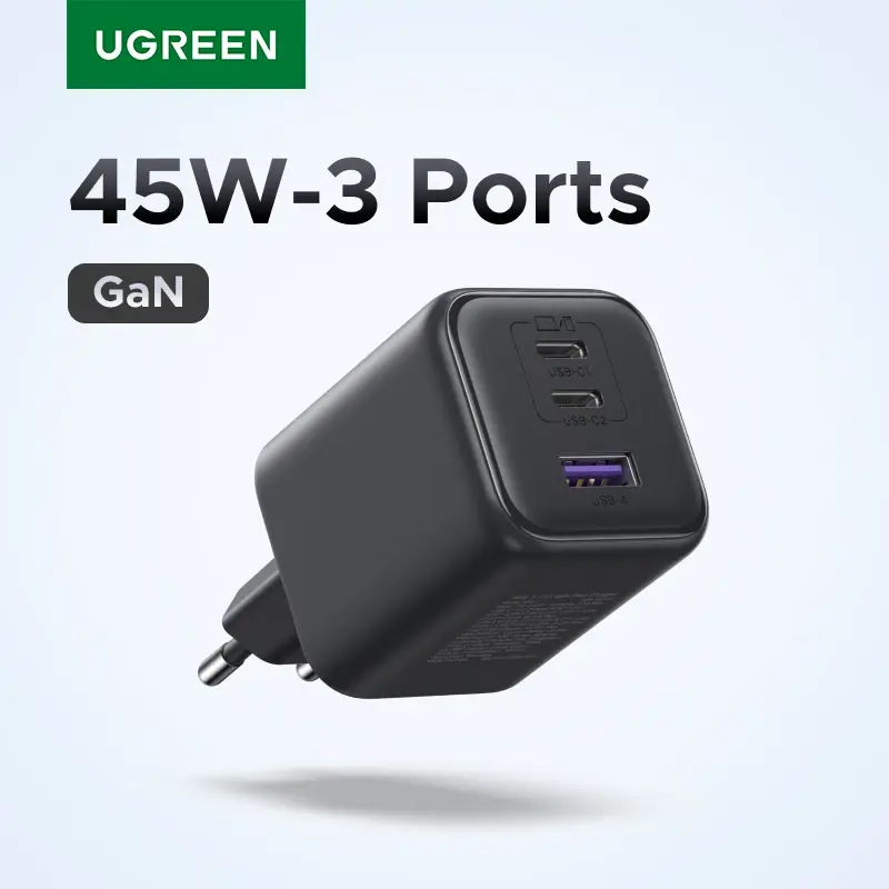 Ugreen 45w gan carregador pd3.0 pps qc3.0 para samsung s25 s24 ultra iphone 17 16 15 pro max ipad xiaomi tablet usb c carregador rápido