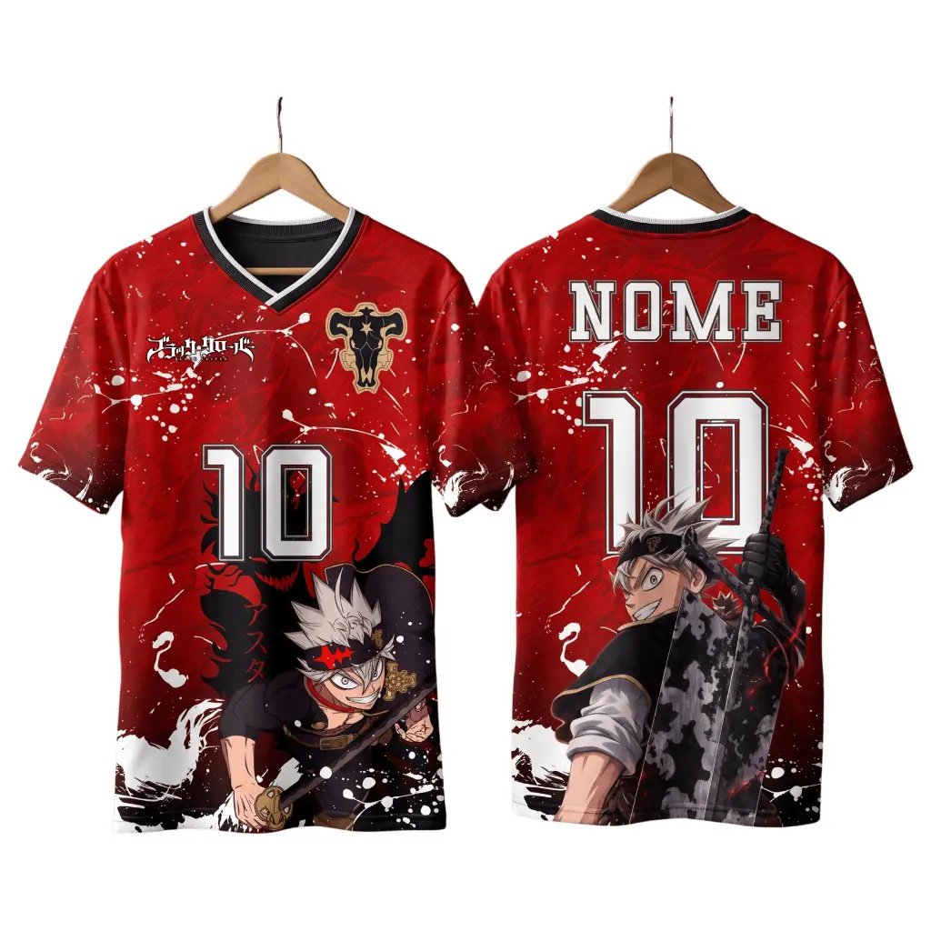 Camisa Black Clover Asta Unissex personalizada anime camiseta dryfit premium