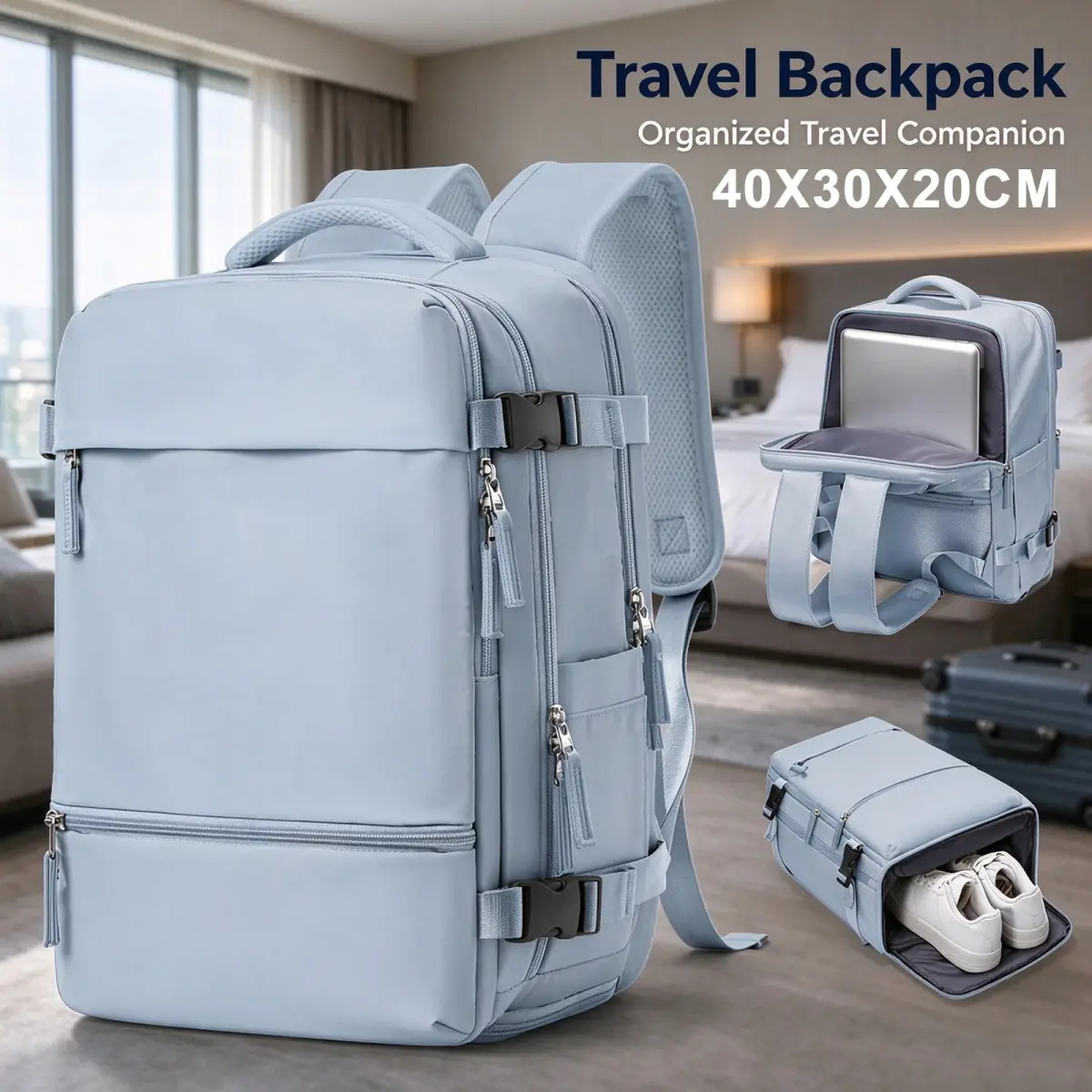 Mochila Ryanair 40x30x20, Mochila de Viagem para Avião, Mochila de Mão para Homens e Mulheres, Mochila de Lazer para Notebook, Bagagem de Mão