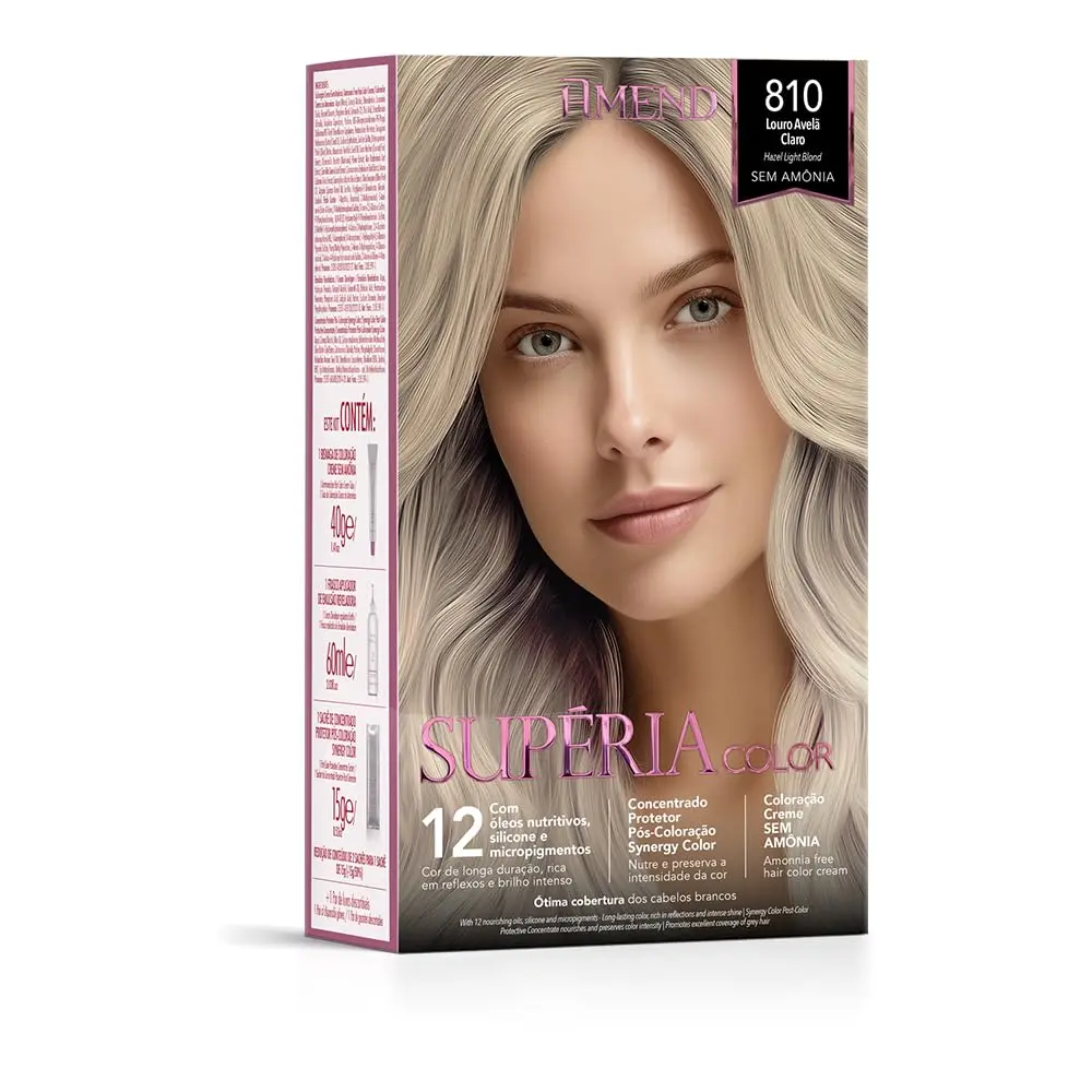Coloração em Creme Amend Supéria Color, Louro Avelã Claro | Sem Amônia