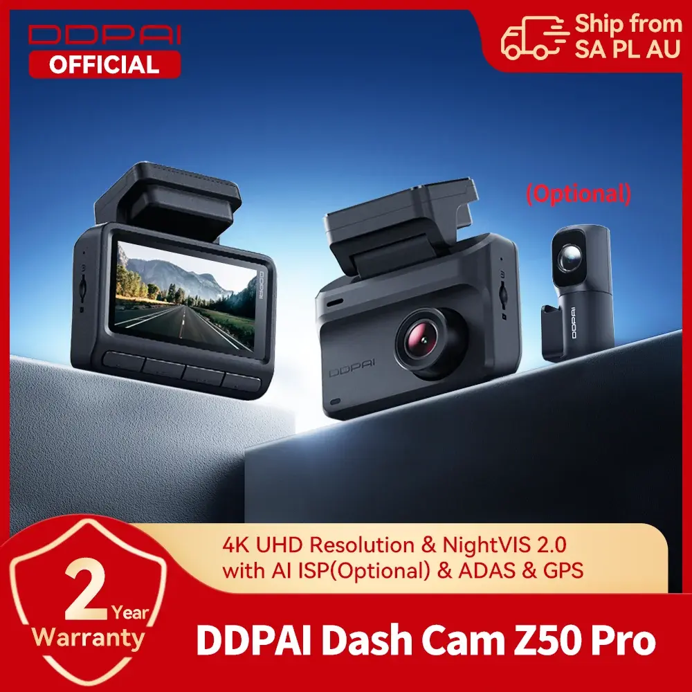 Câmera Veicular DDPAI Z50 Pro 4K HDR + 1080P DVR com Visão Noturna Wi-Fi 6 GPS ADAS Monitoramento de Estacionamento 24h Câmera Frontal e Traseira acessórios para carro camera para automóveis camera veicular 4k - 1