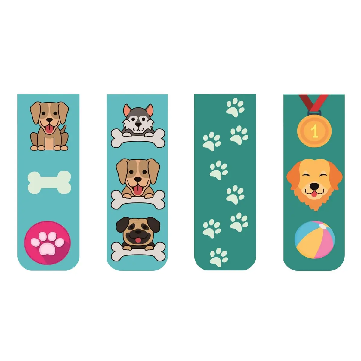 Marcador de página magnético Cachorro kit com 4 unidades - 1