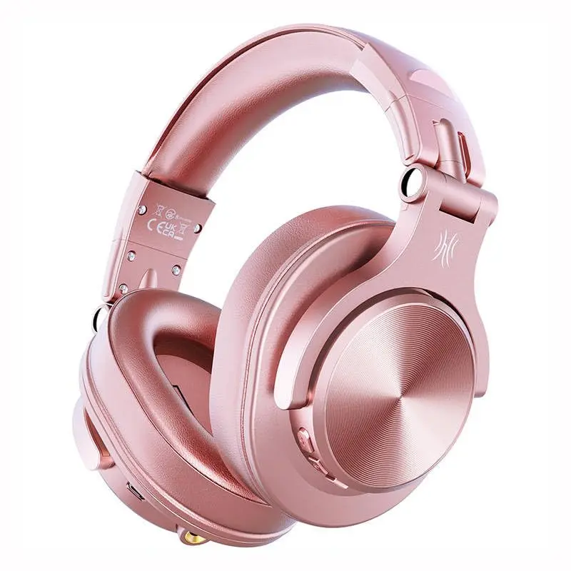 Fone de Ouvido OneOdio A70 Pink, Sem Fio e Com Fio, Bluetooth, Cabo P2 e P10, Dobrável e Rotativo, P/DJ e Entusiastas, Até 72 Horas de Reprodução, Jack Lock System, Confortável, Rosa