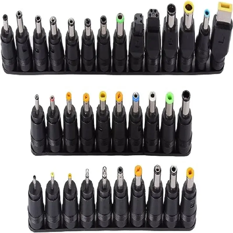 34 pçs universal 5.5mm x 2.1mm dc ac adaptador de alimentação dicas kits conector para lenovo thinkpad portátil fonte alimentação plug jack conjuntos - 1