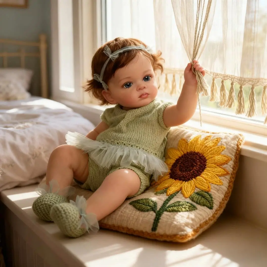 Brastoy Bebê Reborn Menina Boneca de Silicone Realista 55cm Olhos Azuis | Corpo de silicone Pode tomar banho Pintado Realista Original Com Chupeta Magnética e Acessórios