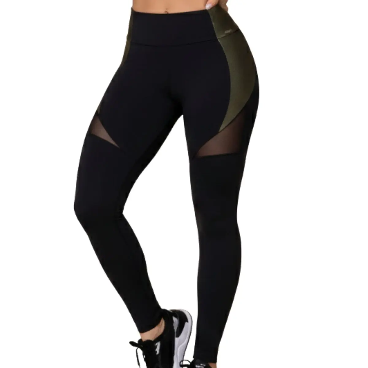Legging Academia Feminina Selene Zero Transparência Com Tule