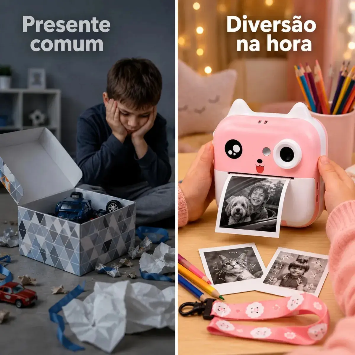 Câmera Infantil Instantânea Full Hd Fotos Jogos Divertidos Cor Rosa thumbnail 7