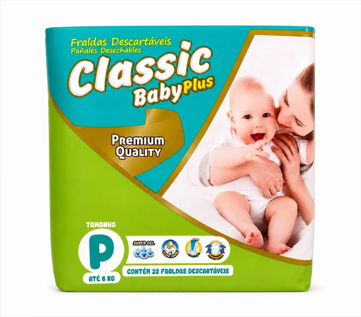 Fralda Classic Jumbo Jumbinho P - Pacote com 22