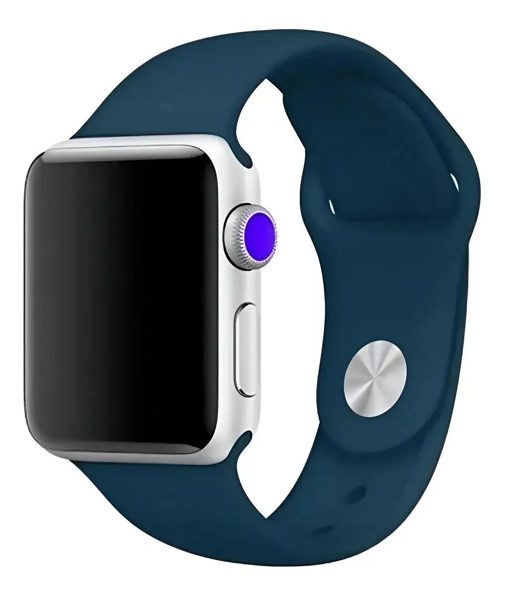 Pulseira De Silicone Para Relógio Smartwatch 38 40mm 42 44mm Cor Azul-petróleo