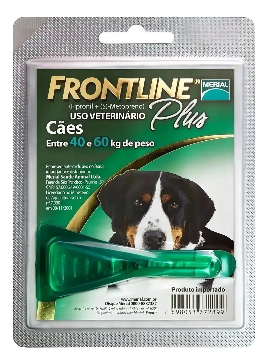 Frontline Plus Antipulgas e Carrapatos para Cães 40-60kg 4,02mL - 1