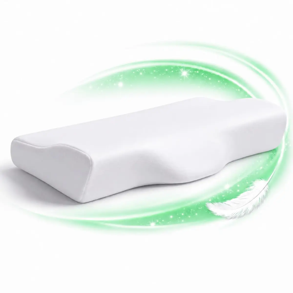 Travesseiro Cervical Ortopédico Espuma NASA Ergonômico — Suporte de Alta Densidade Contra Dor no Pescoço, Coluna e Enxaqueca