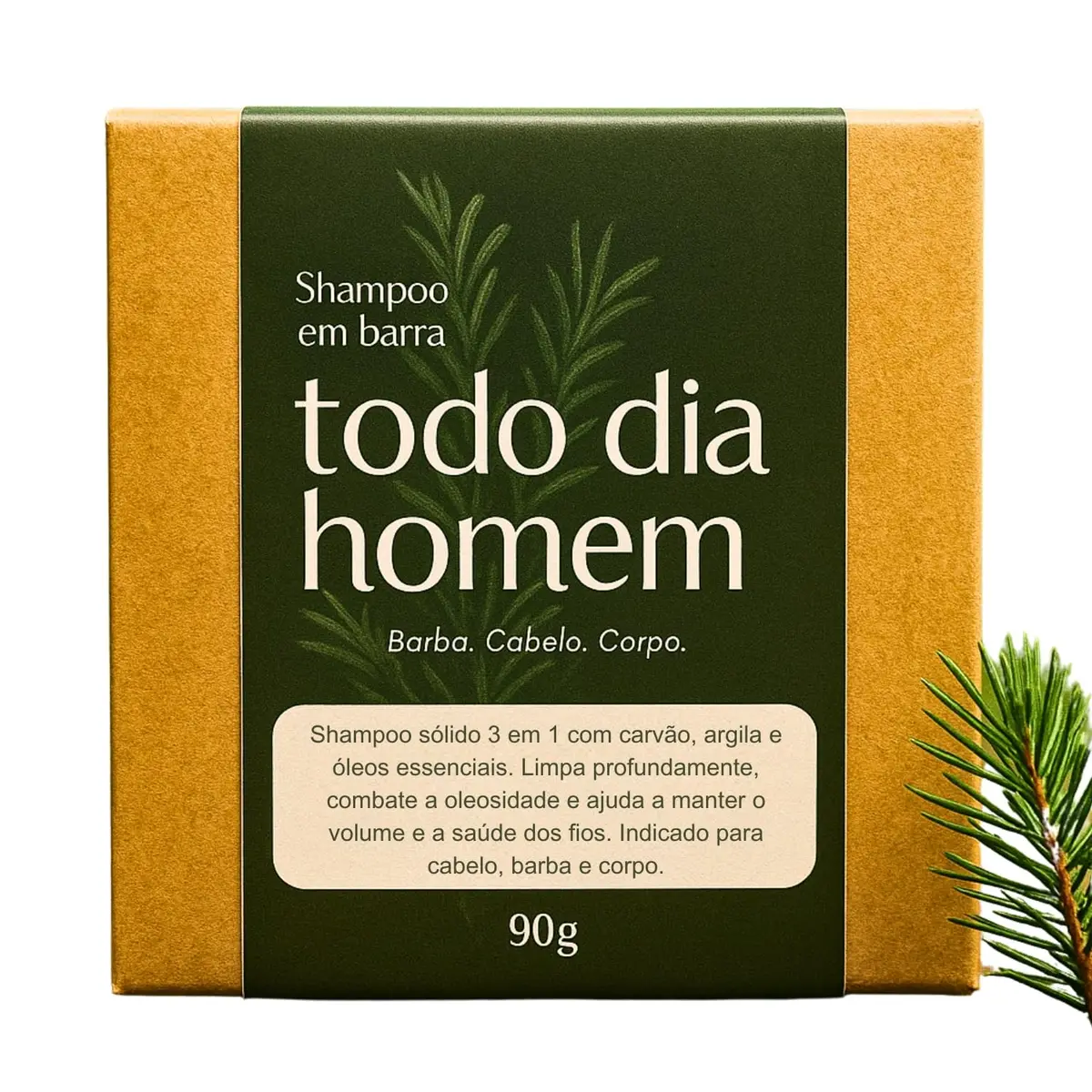Shampoo Masculino 3 em 1 Cabelo Barba Corpo Barra Senhor Saboeiro