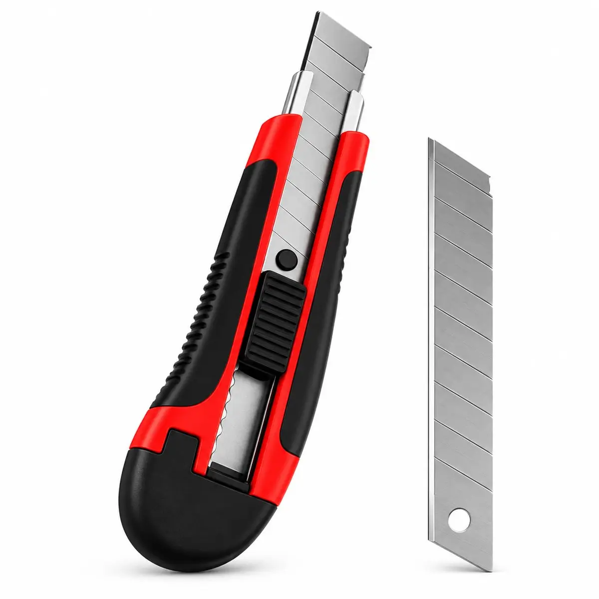 Estilete Profissional de Metal Com Trava Reforçado 16 cm Capacidade para Lâminas Extras Papel Tecido Plásticos Premium