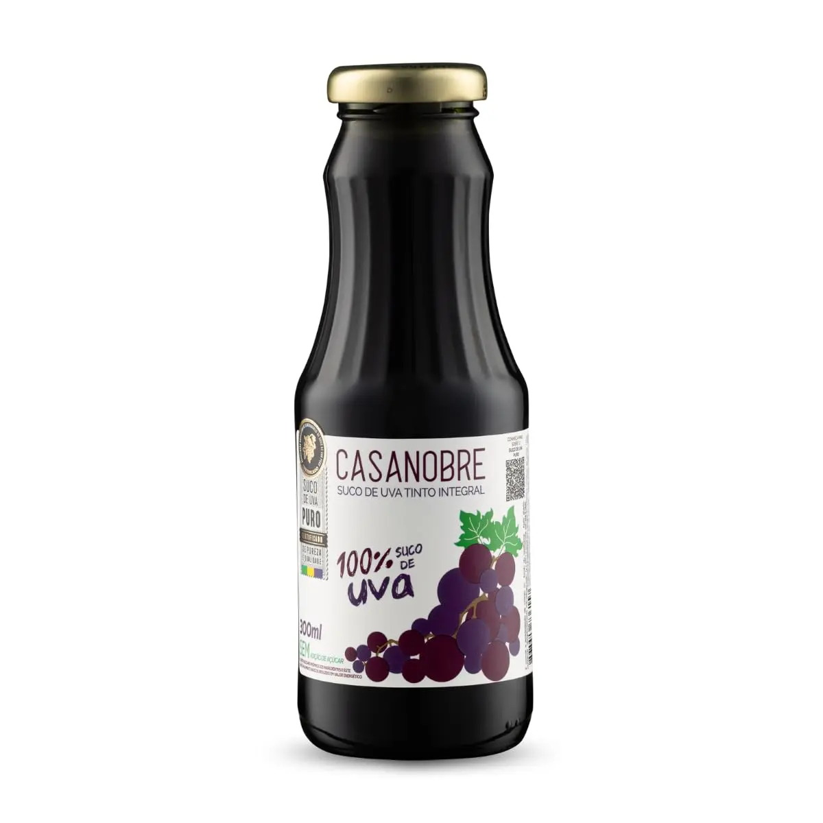 Suco De Uva Tinto Integral Casanobre 300Ml, Suco Integral De Uvas Selecionadas, Roxo, 100% Suco Natural Sem Açúcar, Sem Conservantes E Rico Em Antioxidantes Naturais, O Verdadeiro Sabor Da Uva - 1