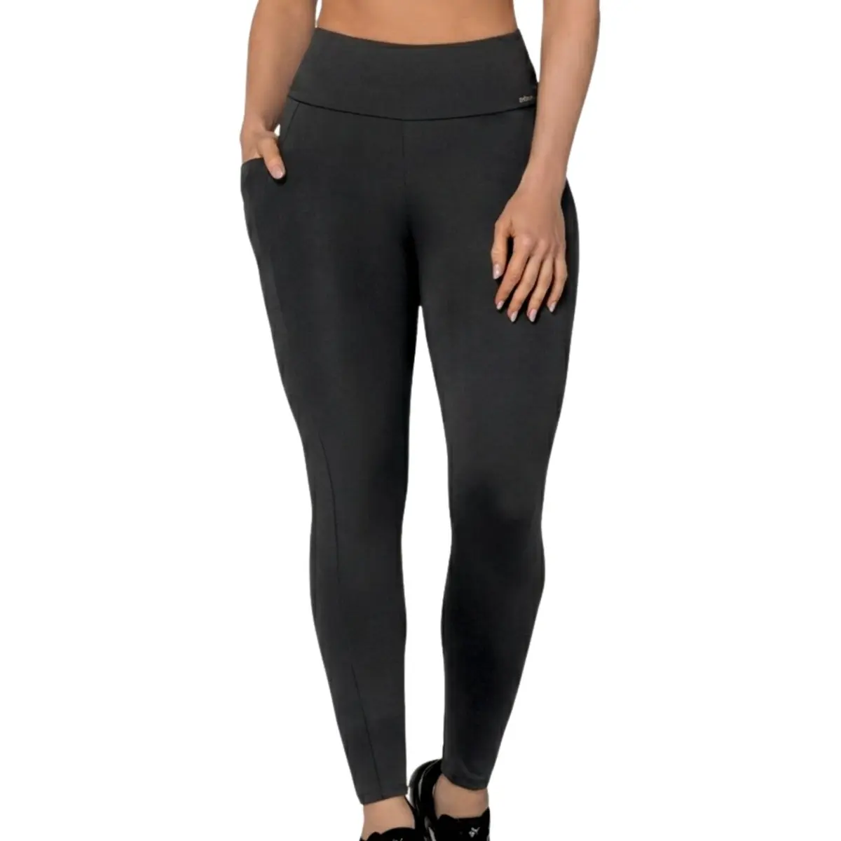 Legging Feminina com Bolso Academia Selene Zero Transparência Cós Alto