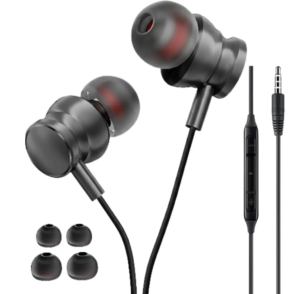 Fone de Ouvido P2 com Microfone Intra Auricular Super Bass de Fio (Cinza)