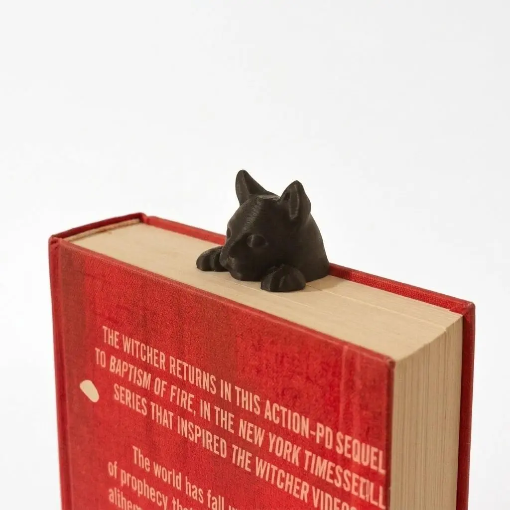 Marcador de página Gato Gatinho preto 3D, Fofo – Para Amantes de Livros e Gatos
