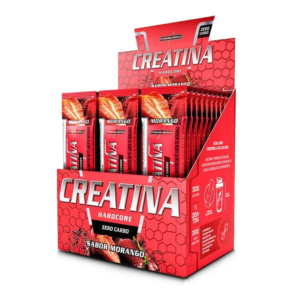 Creatina Integralmedica Hardcore 30 Unidades Display 3,5g - Morango