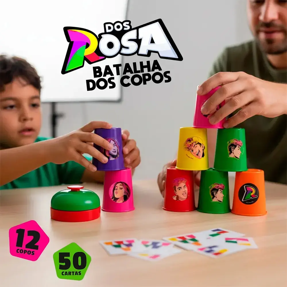 Brinquedo Batalha Dos Copos Dos Rosa Jogo Infantil Educativo thumbnail 7