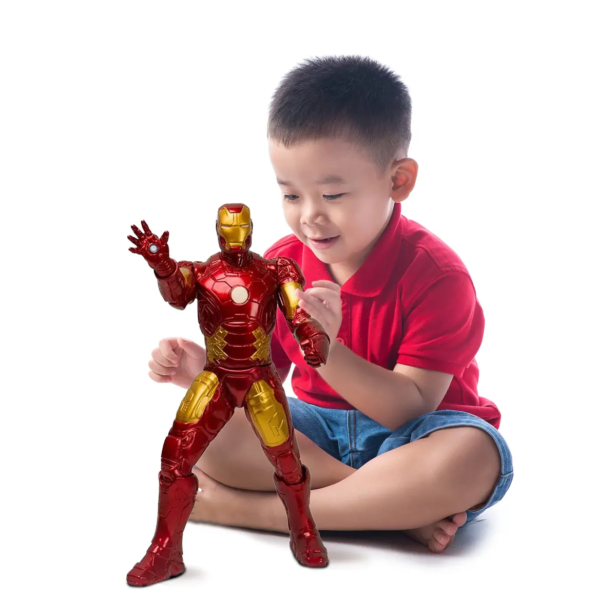 Marvel, personagem colecionavel Homem de Ferro figura gigante com 50 cm, metalizado, com peito de reator - Mimo brinquedos