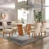 Conjunto Sala de Jantar Mesa Tampo Dakota Plus 160x80cm com 6 Cadeiras Luisa Yescasa Cinamomo/Off White/Suede Pena - 1
