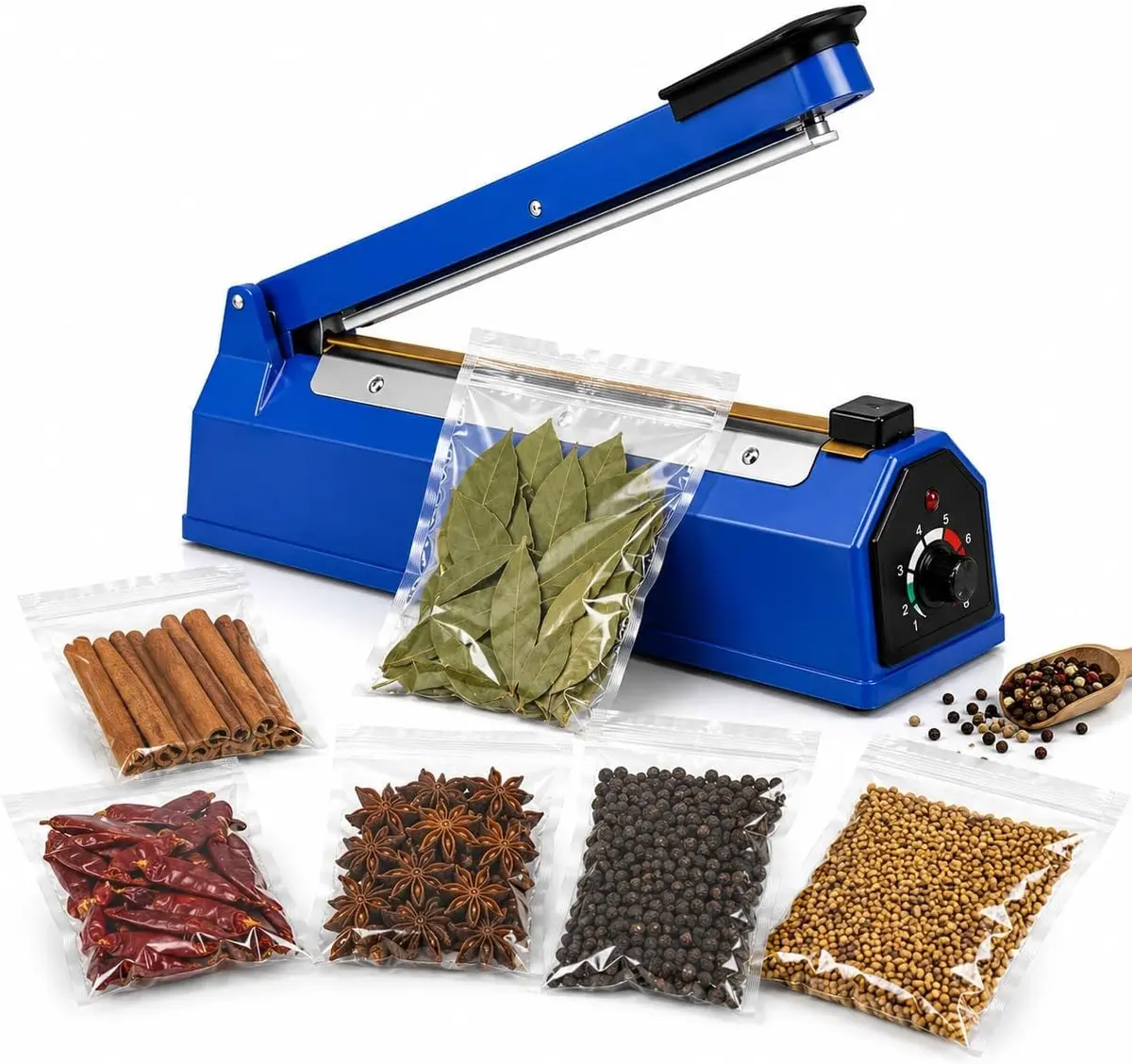 Seladora Térmica Manual 30cm para Sacos Plásticos 110V/220V | 110V/220V, Uso Manual, Selagem de Plásticos, 8 Níveis de Temperatura, 30cm de Largura - 1