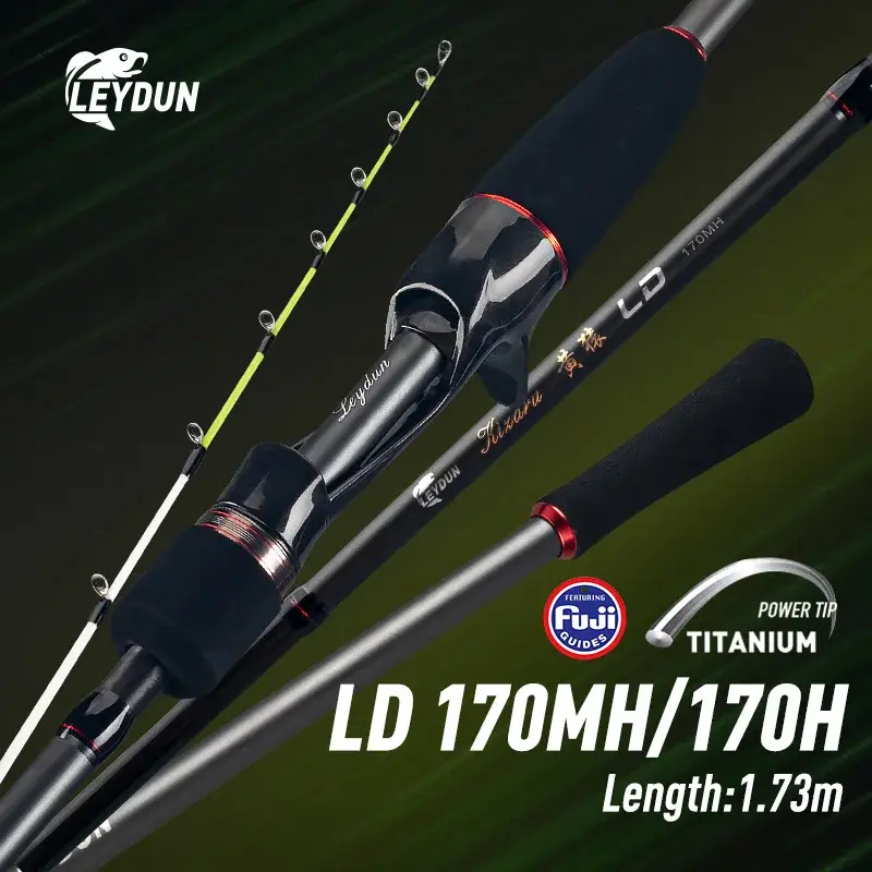 Varas de Pesca LEYDUN Kizaru 170MH/H com Guia FUJI, Ponta Ultra Leve de Titânio, Vara de Pesca para Lula e Choco em Barco - 1