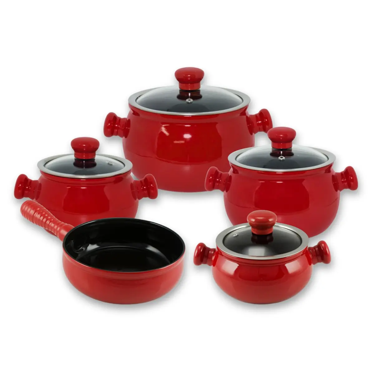 Conjunto de Panelas de Cerâmica Premiere Joy, 5 Peças, Pomodoro, Ceraflame