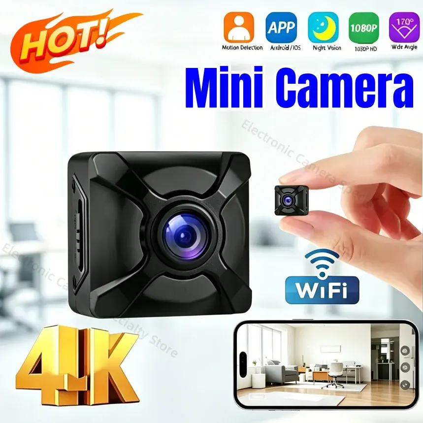 Nova Câmera Mini WiFi X5 1080P, Monitor Remoto Sem Fio, Recarregável, Detecção de Movimento, Câmera de Segurança Portátil para Casa