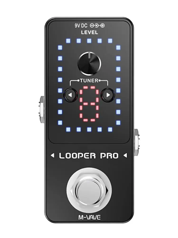 VEDO M-VAVE Pedal Looper para Guitarra com 9 Loops, 40 Minutos de Tempo de Gravação, Loop Station com Afinador, Overdub, Looper para Guitarra, Música e Esportes