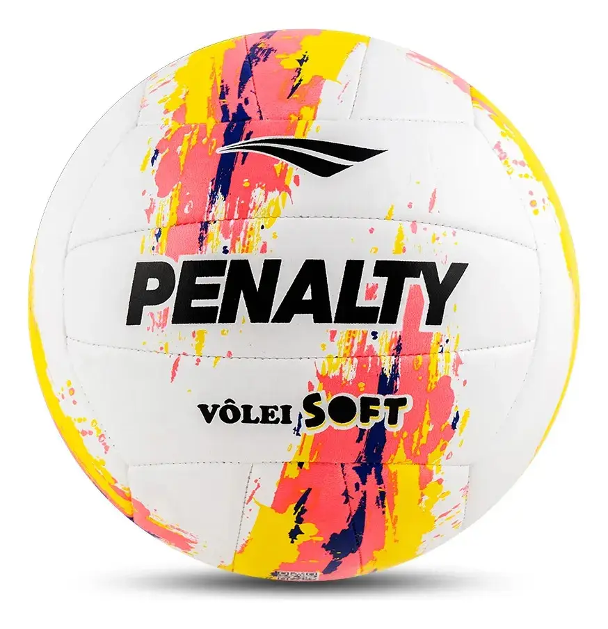 Bola Vôlei Penalty Soft Toque Macio E Confortável Câmara Arbility Equilibrio E Resistencia Para Seu Jogo Branco-roxo-laranja
