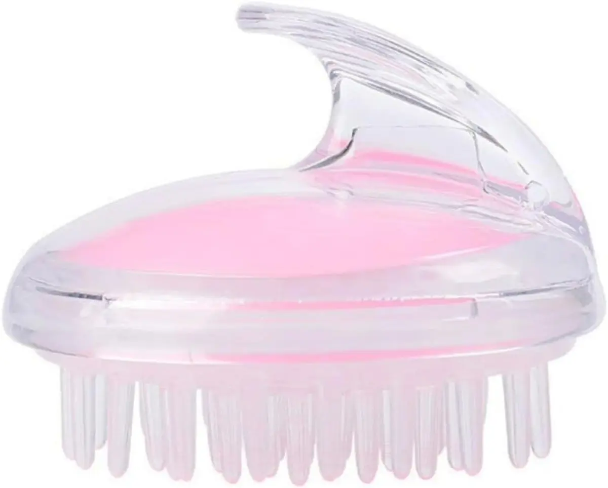 Escova de Cabelo Massageadora Capilar de Silicone para Banho Limpeza Profunda e Estímulo ao Crescimento (Rosa) - 1