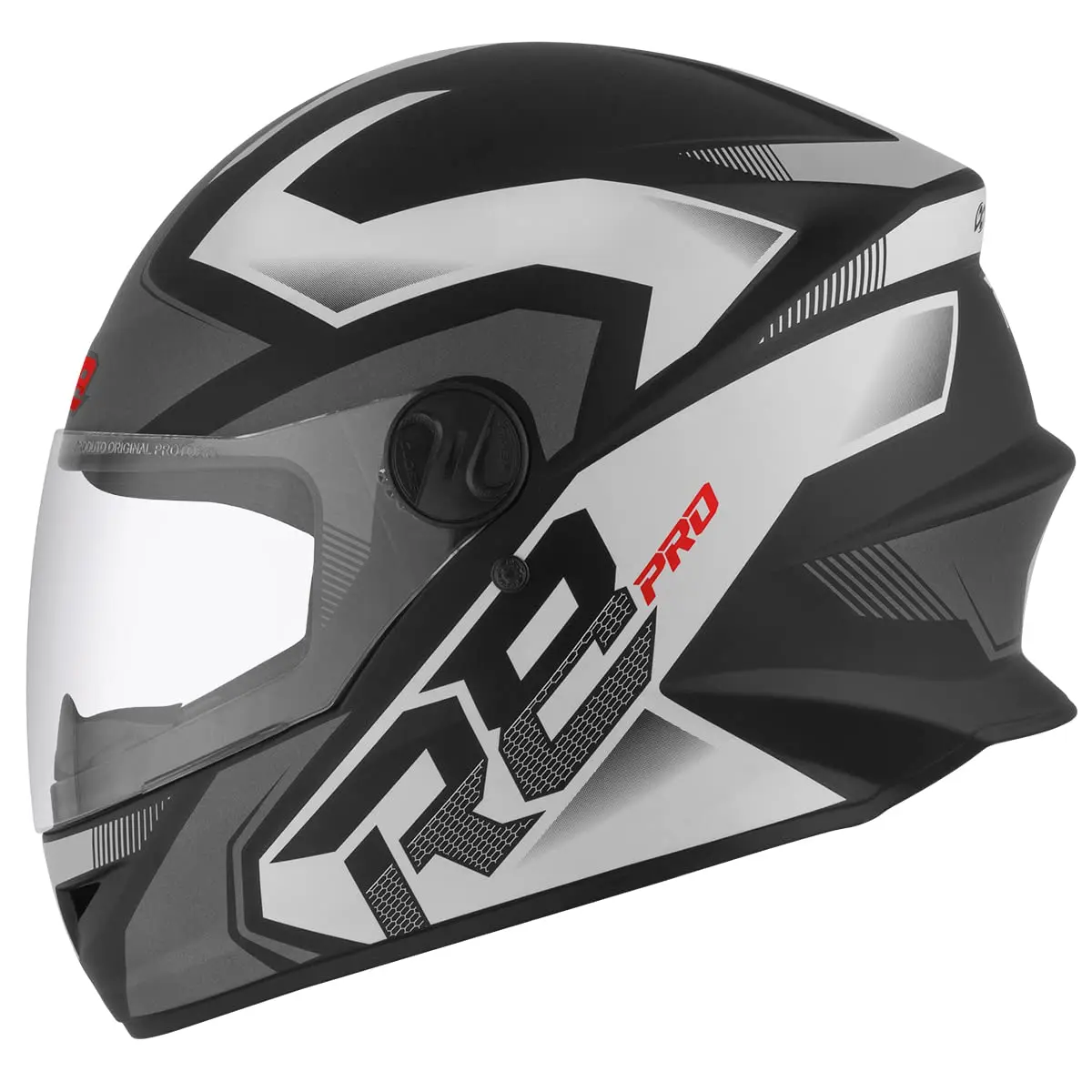 CAPACETE FECHADO PRO TORK R8 PRO FOSCO PRETO - PRATA TAM. 60
