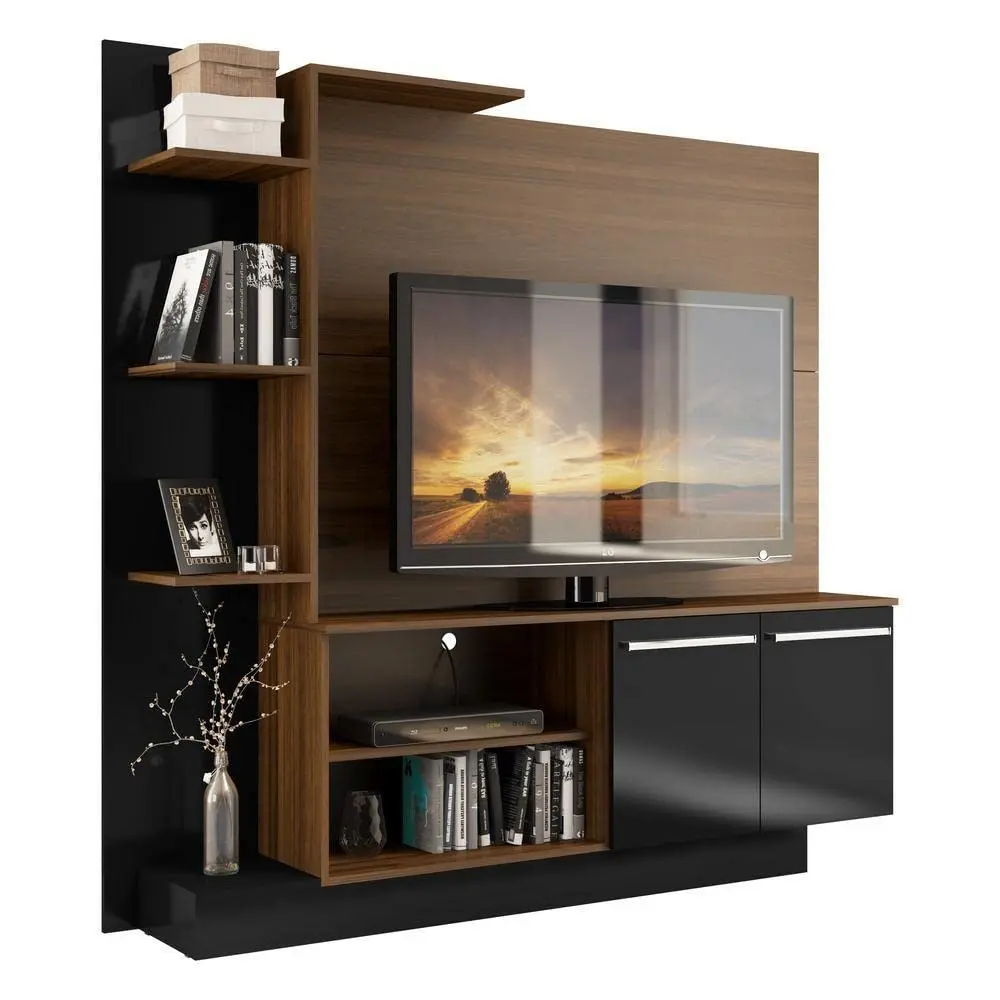 Multimóveis Estante Home Theater P/TV até 55 Pol. Denver Madeirado/Preto - 1