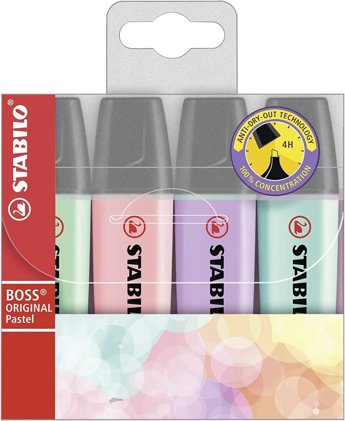 STABILO BOSS ORIGINAL Pastel Marca Texto – Estojo com 4 unidades – Cores sortidas