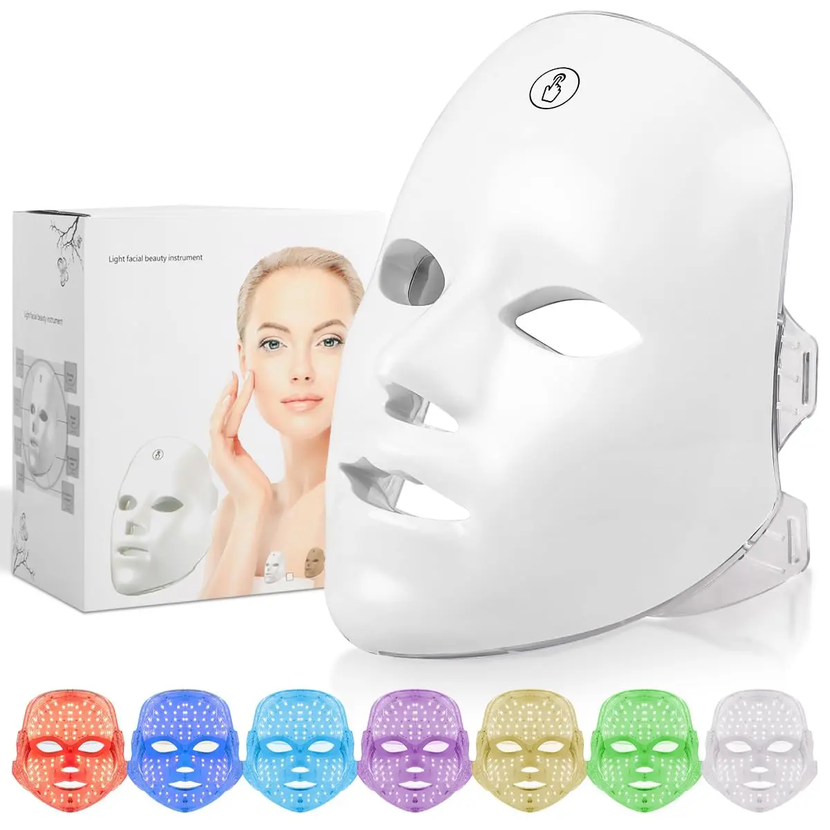 Máscara LED Facial 7 Cores Wireless com Tecnologia Photon | Anti-Envelhecimento, Tratamento Facial e Skincare | Para Uso Doméstico e Viagem | Rejuvenescimento e Redução de Rugas