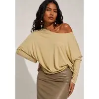 Blusa Amazonia Vital Assimétrica Malha Lisa Bege