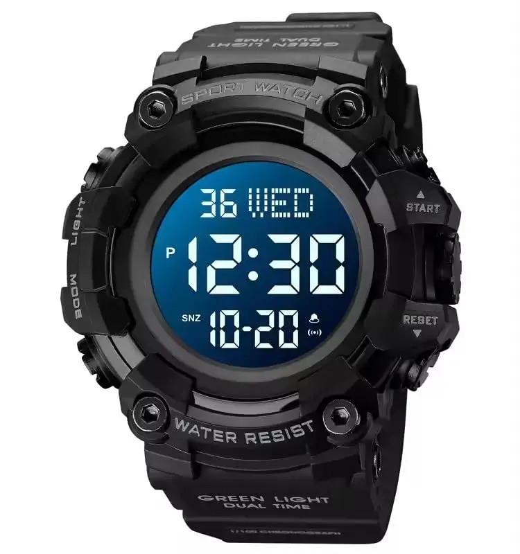 Relógio Masculino Sk 1968 Á Prova D'água 50m Digital Shock Esportivo Preto
