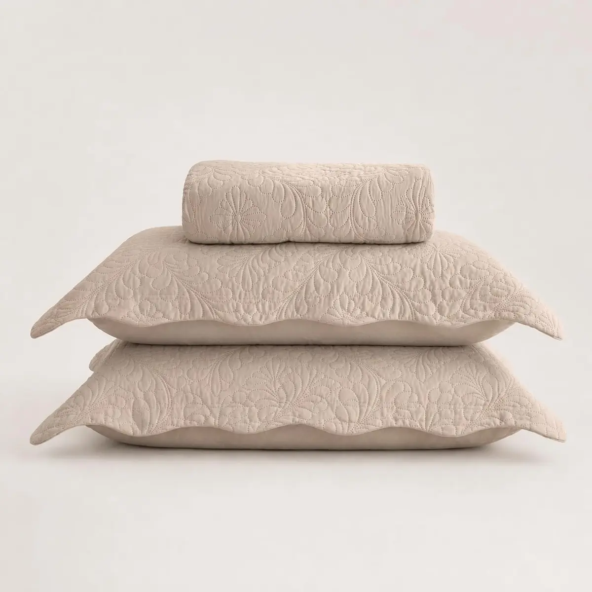 LYOR - Colcha Matelassê Casal Arabeske com 2 Porta Travesseiros Microfibra Rosa