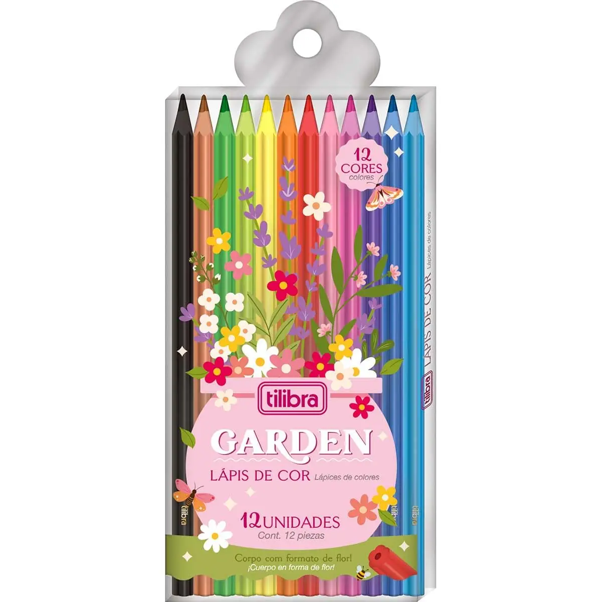 Lápis de Cor Flores 12 Cores Sextavado - Tilibra