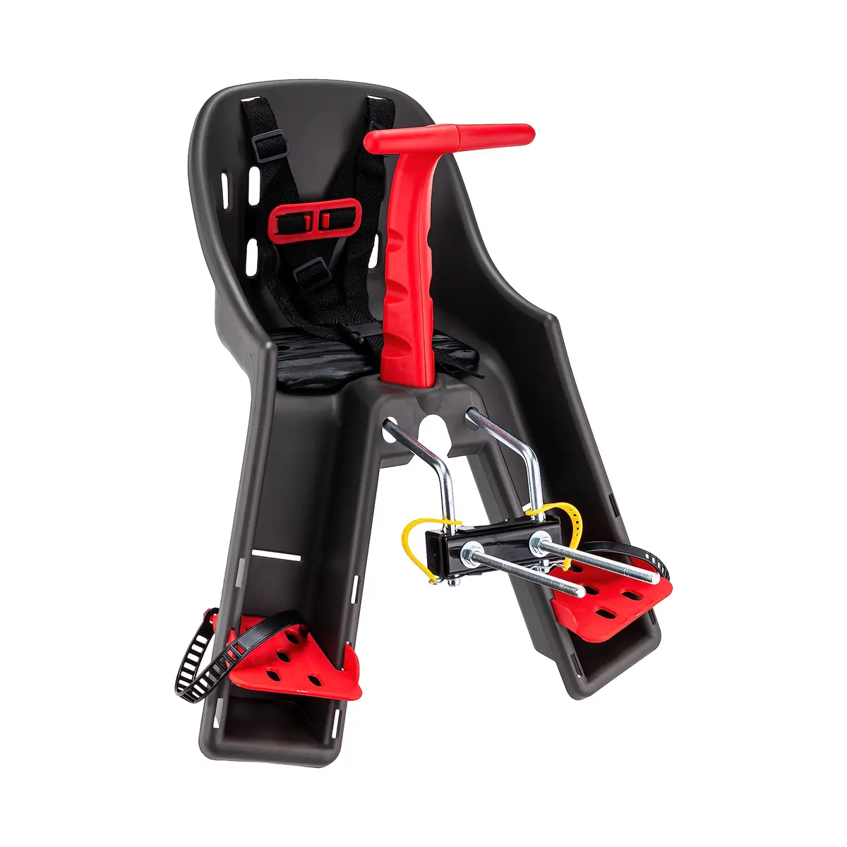 CADEIRINHA DIANTEIRA BABY BIKE GRAFITE COM VERMELHO